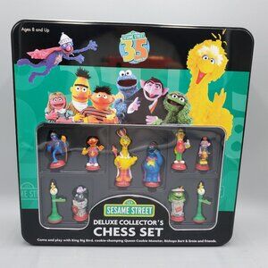 Sesame Street Chess Set Deluxe Collectors Sababa Toy opened but never used
